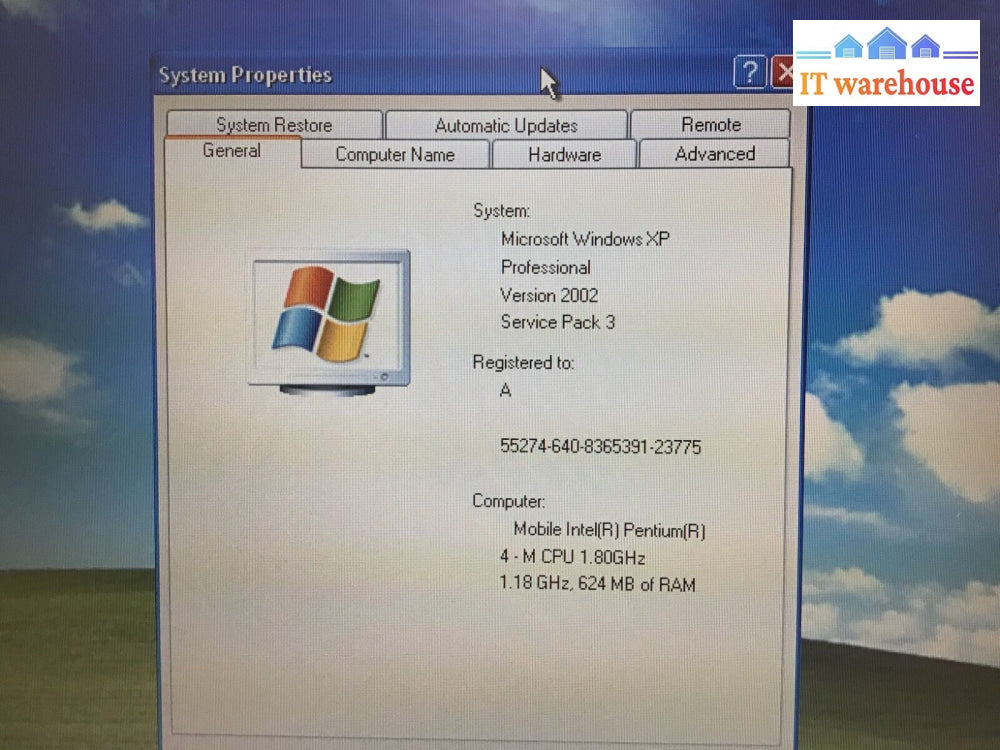 Asus M2400E 14.1’Laptop Intel Pentium4-M 1.8Ghz Cpu 640Mb Ram 60Gb Hdd Winxp Pro