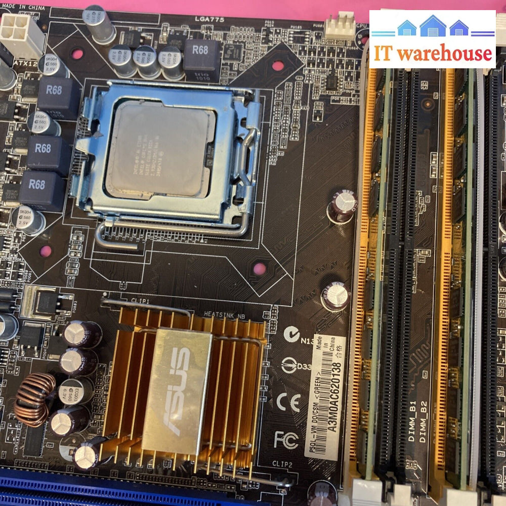 Asus P5B-Vm Do Socket 775 M-Atx Motherboard W/ Intel E7500 /2X2Gb Ram/ Io Plate