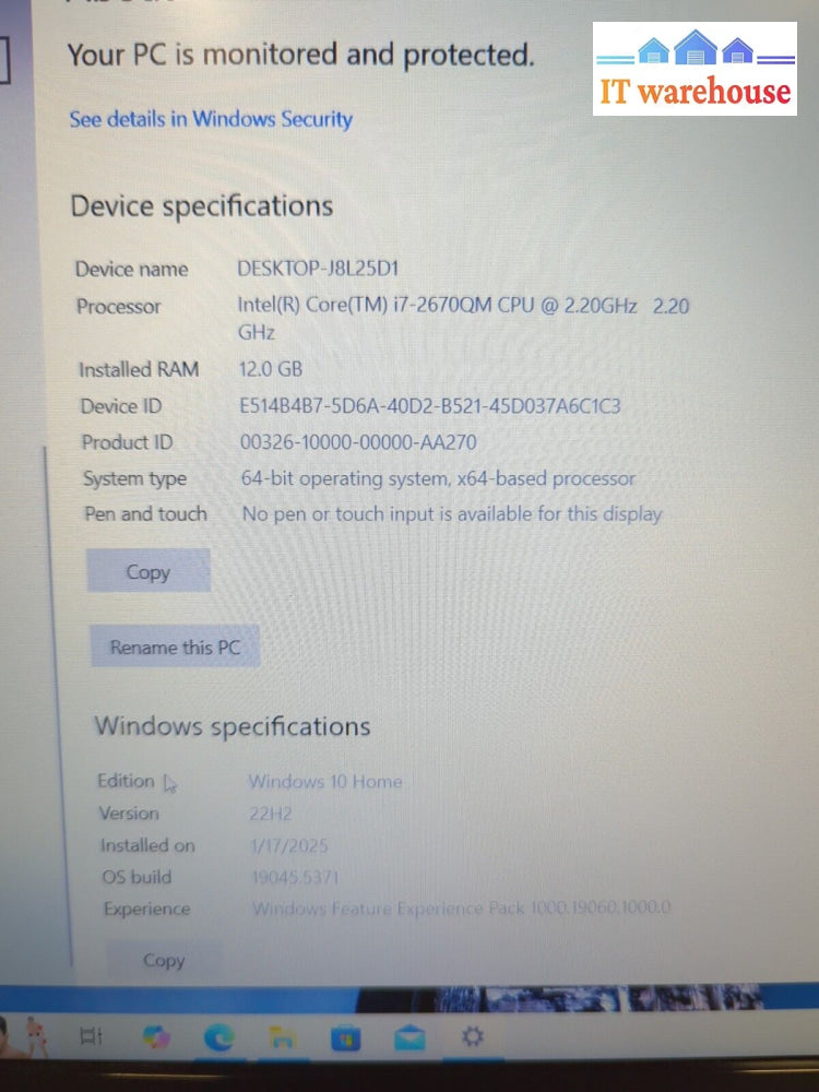 ASUS N53S 15.6’’ Laptop Intel Core i7-2670QM 2.20GHz/12GB RAM /1TB HDD / Win10