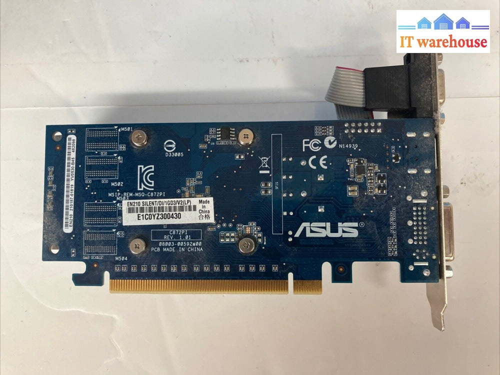 ASUS NVIDIA GEFORCE 210 EN210 SILENT/DI/1GD3/V2(LP) 1GB DDR3 Video Card Tested ~