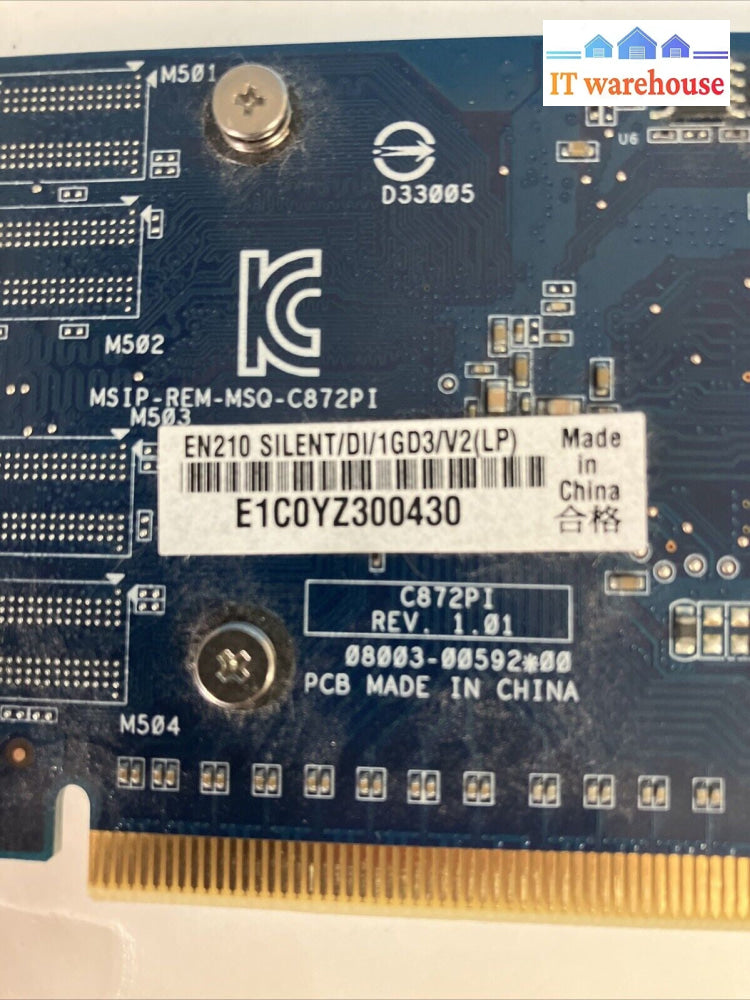 ASUS NVIDIA GEFORCE 210 EN210 SILENT/DI/1GD3/V2(LP) 1GB DDR3 Video Card Tested ~