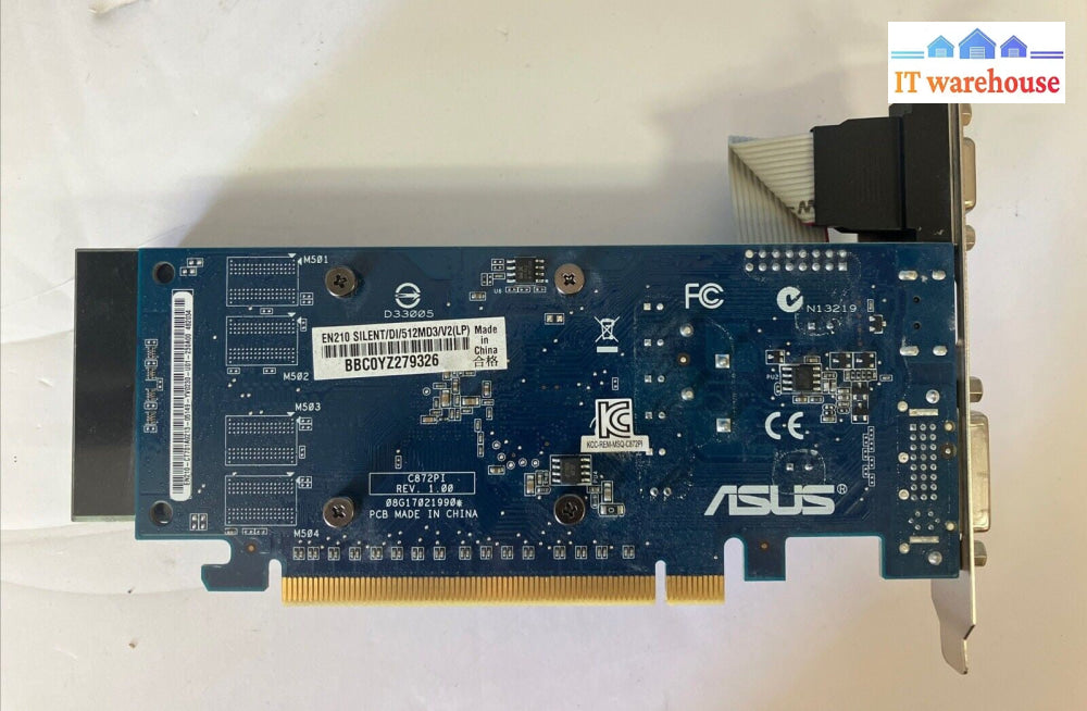 ASUS NVIDIA GEFORCE 210 EN210 SILENT/DI/512MD3/V2(LP) 512MB DDR3 Video Card ~