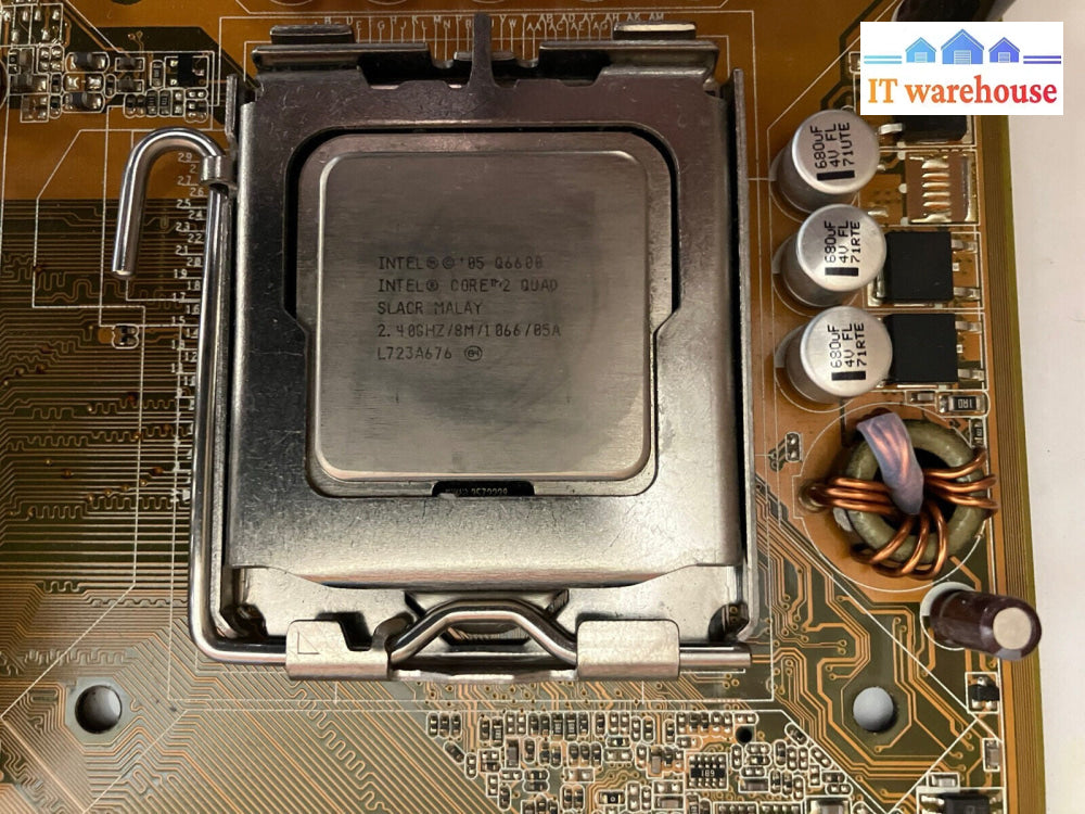 ~ ASUS P5B-VM DO Socket 775 M-ATX Motherboard W/ C2Q Q6600 SLACR + IO Plate