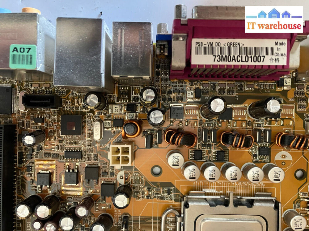 ~ ASUS P5B-VM DO Socket 775 M-ATX Motherboard W/ C2Q Q6600 SLACR + IO Plate