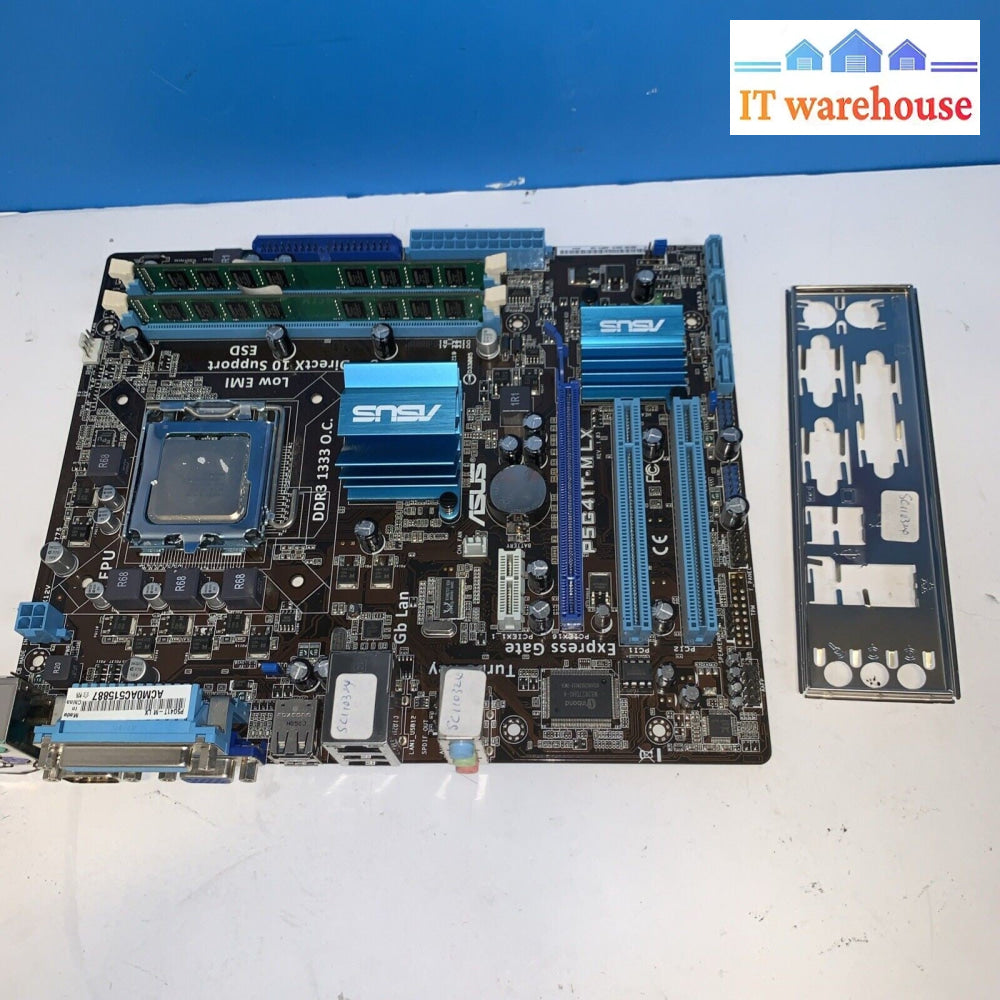 ASUS P5G41T-MLX Intel LGA 775 DDR3 MOTHERBOARD +IO  plate + cpu/ram