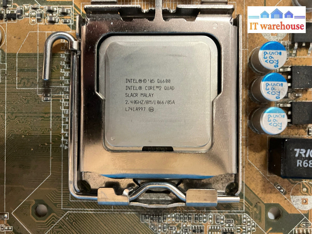 ~ Asus P5K-Vm Lga775 Ddr2 Motherboard W/ Core 2 Quad Q6600 Cpu & I/O Shield