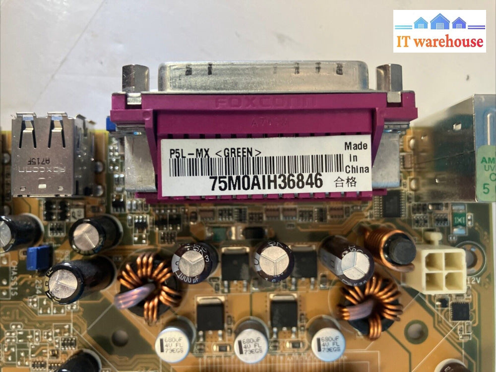 ASUS P5L-MX LGA 775 DDR2 Motherboard With Intel Pentium 4 CPU & I/O Shield ~
