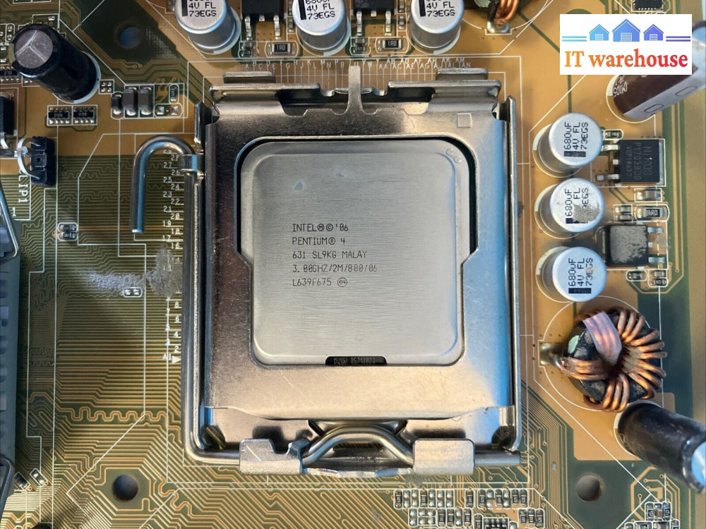 ASUS P5L-MX LGA 775 DDR2 Motherboard With Intel Pentium 4 CPU & I/O Shield ~