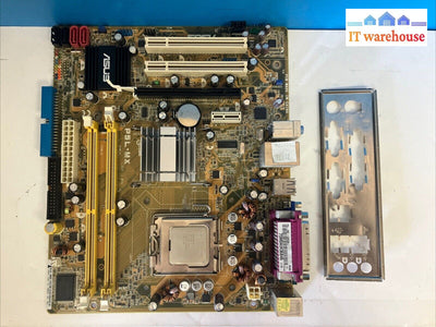 ASUS P5L-MX LGA 775 DDR2 Motherboard With Intel Pentium 4 CPU & I/O Shield ~
