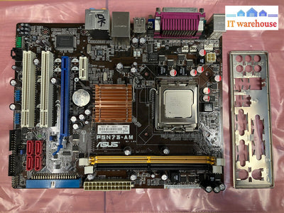 ~ ASUS P5N73-AM REV:2.01G Socket 775 Motherboard W/ E5200 CPU + I/O Plate Tested