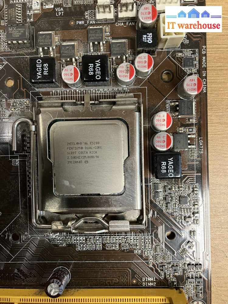 ~ ASUS P5N73-AM REV:2.01G Socket 775 Motherboard W/ E5200 CPU + I/O Plate Tested