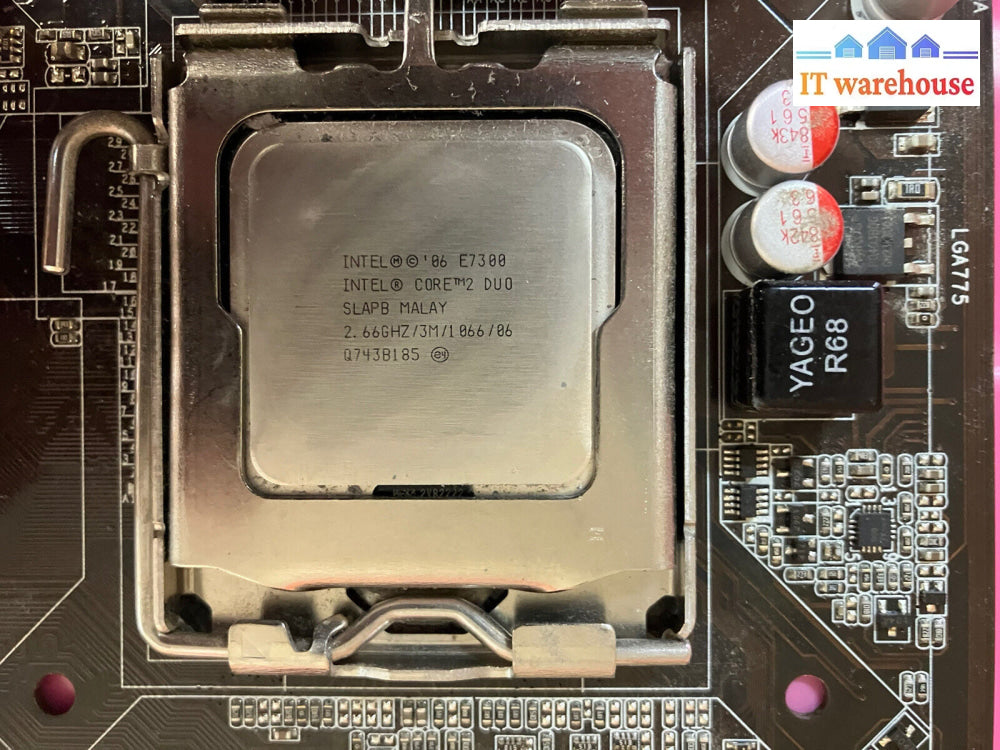 ~ Asus P5N73-Am Rev:2.01G Socket 775 Motherboard W/ E7300 Cpu + I/O Plate Tested