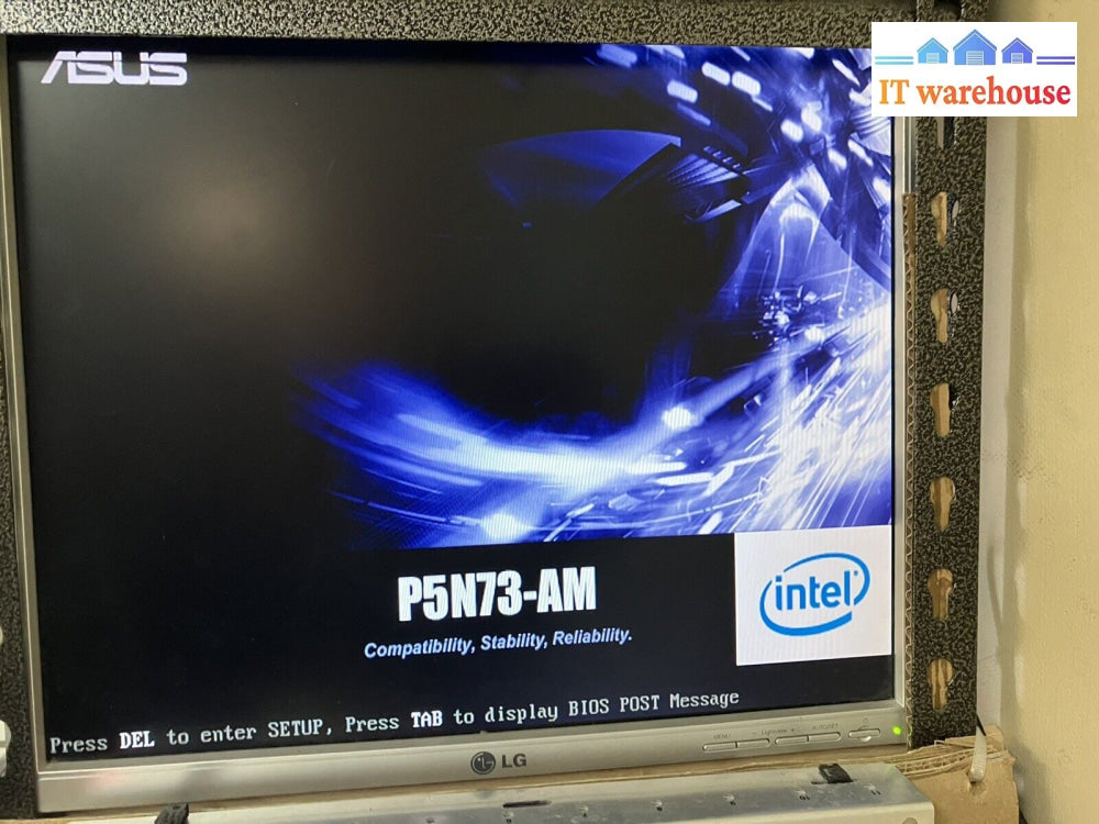~ Asus P5N73-Am Rev:2.01G Socket 775 Motherboard W/ E7300 Cpu + I/O Plate Tested