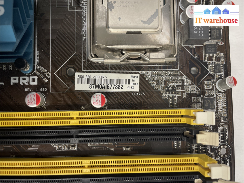 ASUS P5QL PRO Motherboard with Intel E5200 SLAY7  and IO Plate +
