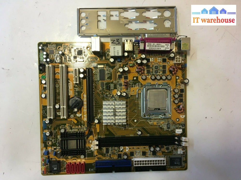 Asus P5RD2-VM Socket LGA775 Motherboard W/  Pentium D CPU + I/O Shield Tested