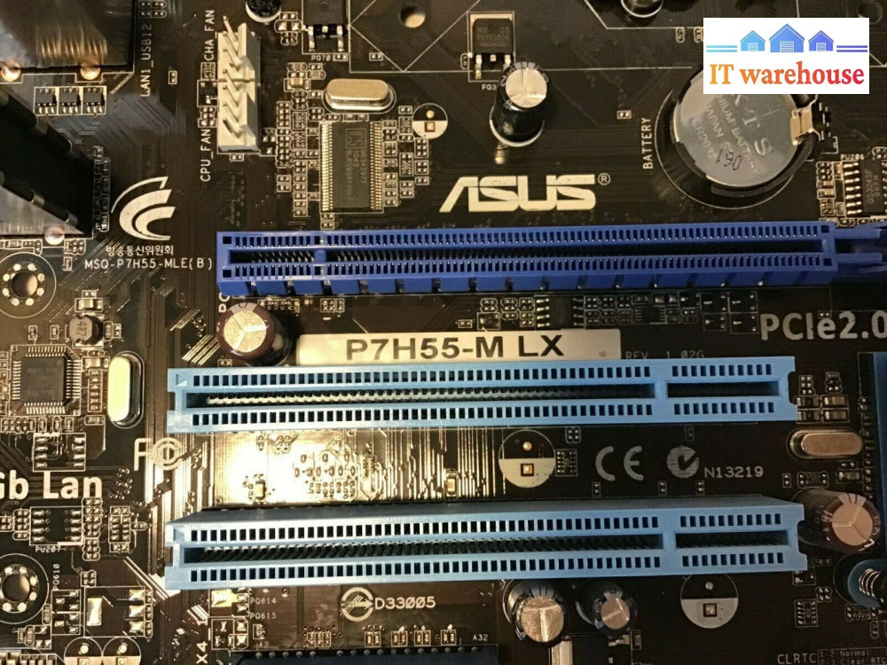 ASUS P7H55-M LX Motherboard W/ Intel i3-540 + I/O Shield Tested