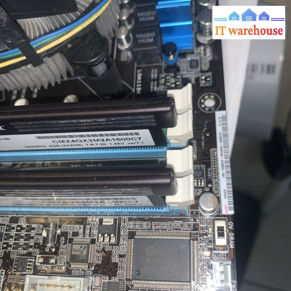 Asus P7P55D PRO LGA 1156 Desktop Motherboard w/ I/O Shield +i5-750 CPU+4GB ram