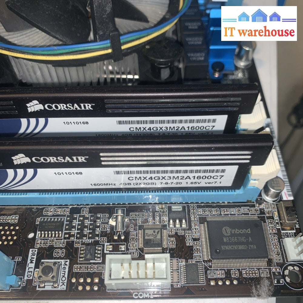 Asus P7P55D PRO LGA 1156 Desktop Motherboard w/ I/O Shield +i5-750 CPU+4GB ram