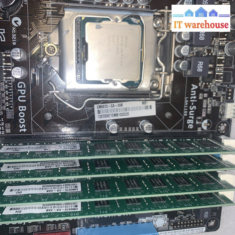 ASUS P8H77-M PRO LGA1155 mATX Motherboar +16GB Ram + i7-3770 CPU