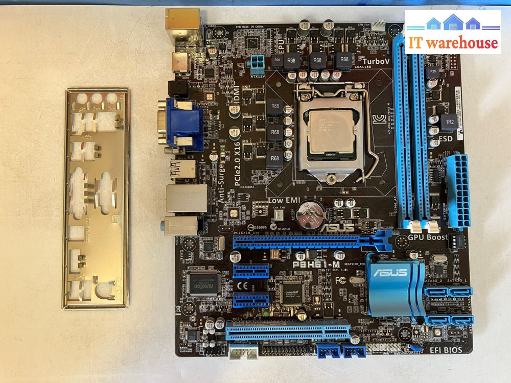 ~ASUS PBH61-M LGA1155 DDR3 MicroATX Motherboard W/ Intel Pentium 620 & IO Shield