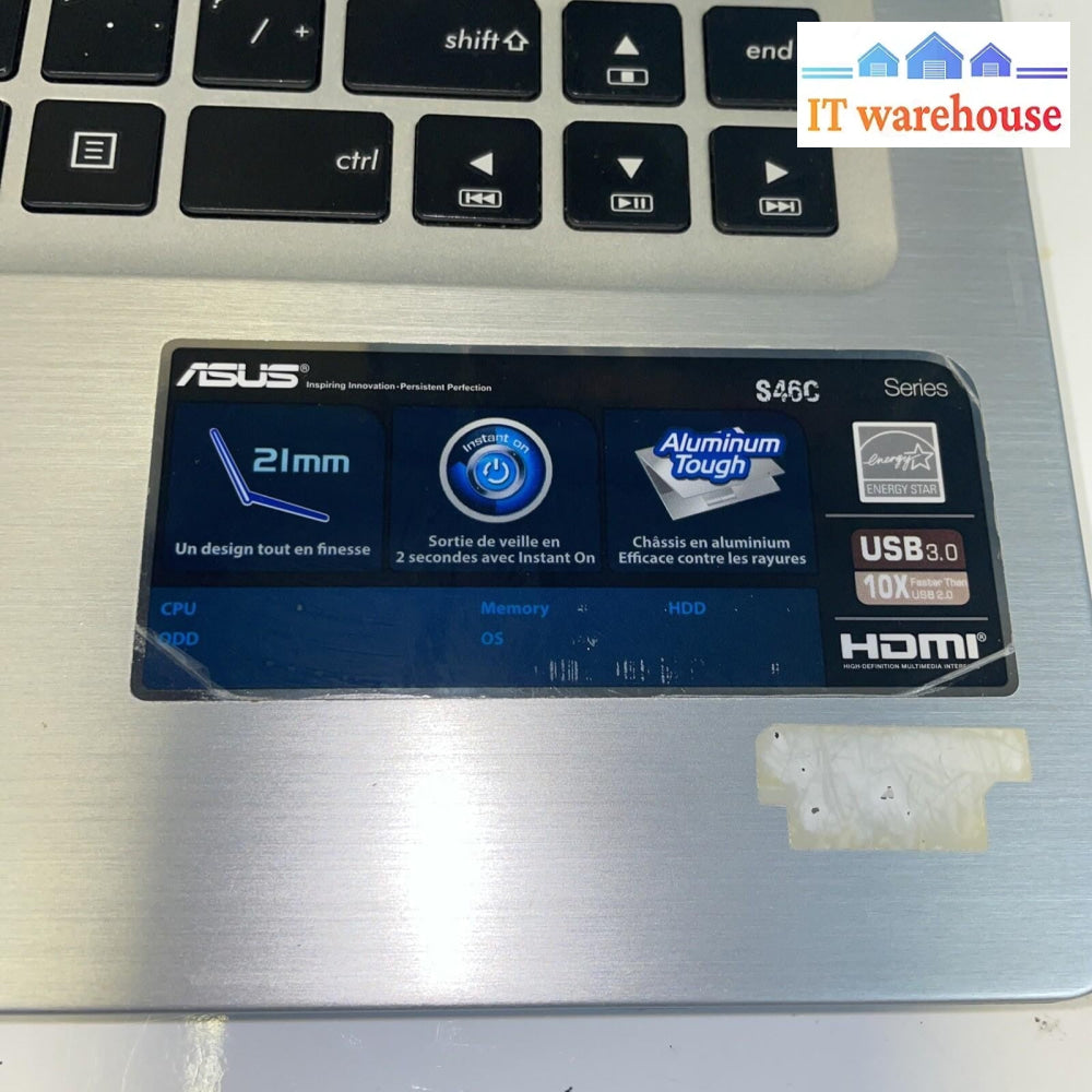 ASUS S46CM-DH51-CA 14.1" Ultrabook i5-3317u (Nvidia 635m 2G)