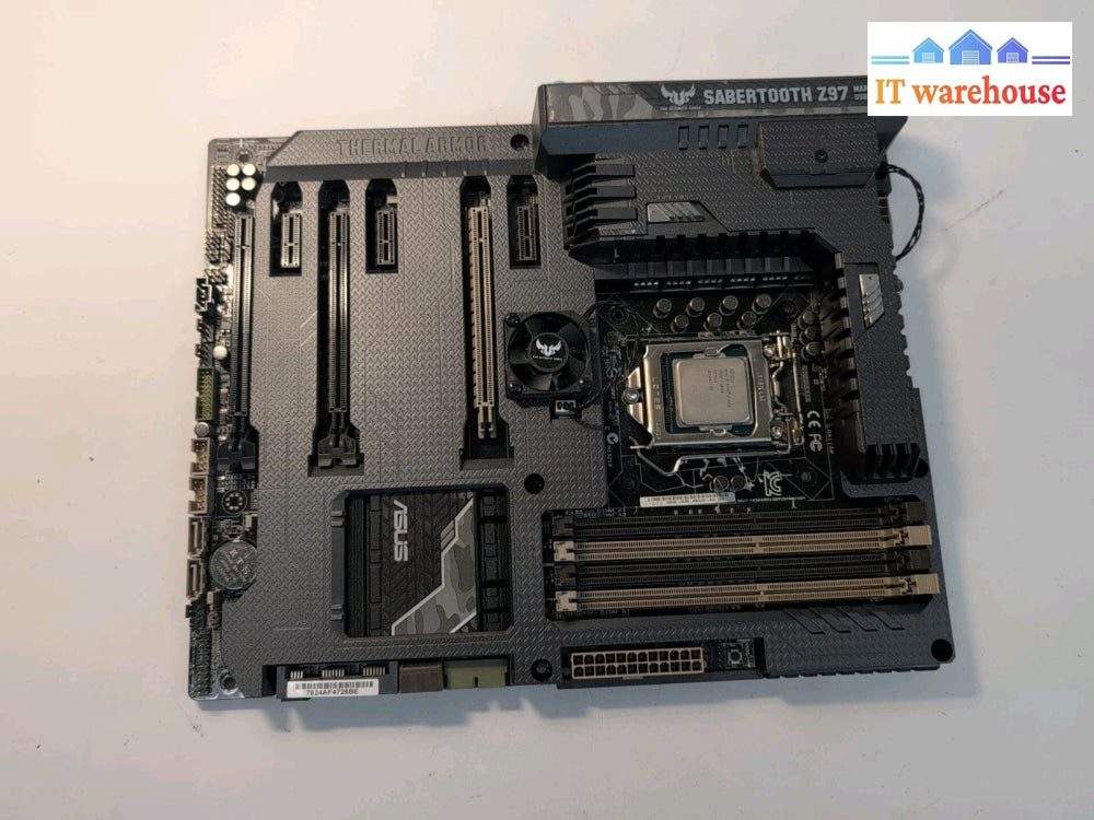 ASUS SABERTOOTH Z97 MARK1 LGA1150 DDR3 ATX Motherboard + CPU (CPU PINS BENT) -