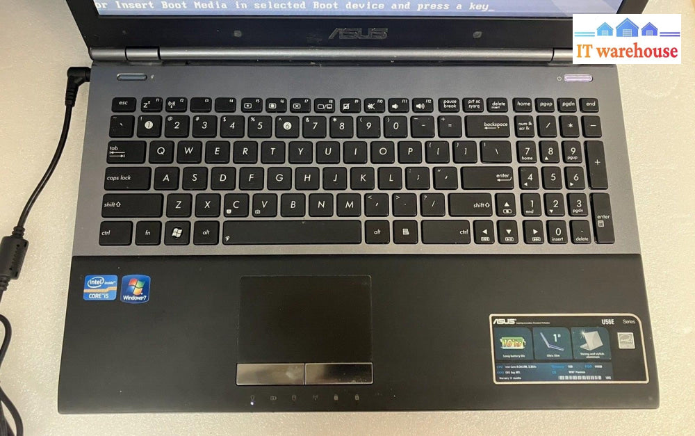 ~ ASUS U56E 15.6" Laptop Core i5-2410M 2GB RAM No Disk No Battery (Bad Screen)