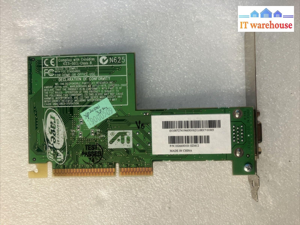 ~ ATI Rage 128 Graphics Display Video Graphics Card VGA 109-66500-00 32MB AGP