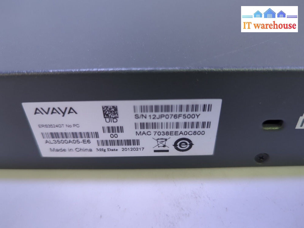 - AVAYA 3524GT  24-Port Gigabit Ethernet Switch, Tested