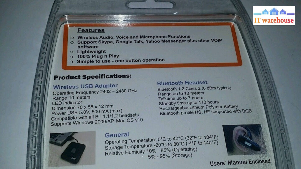 Avov WAB010 Wireless USB Audio & voice adapter VOIP Skype google talk YAhoo 