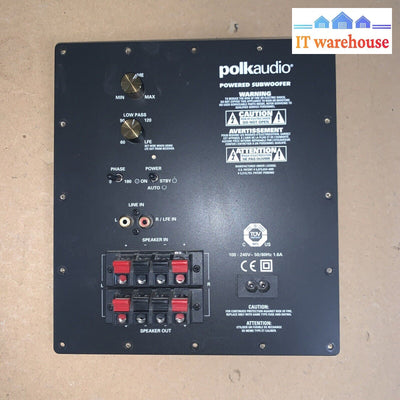 Back panel for Polk Audio PSW111 8’’ High Performance Powered Subwoofer