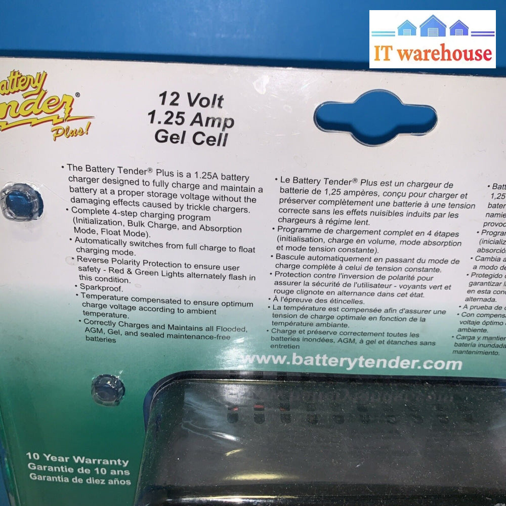 Battery Charger And Maintainer 12V 1.25 Amp Powersport Automatic Float