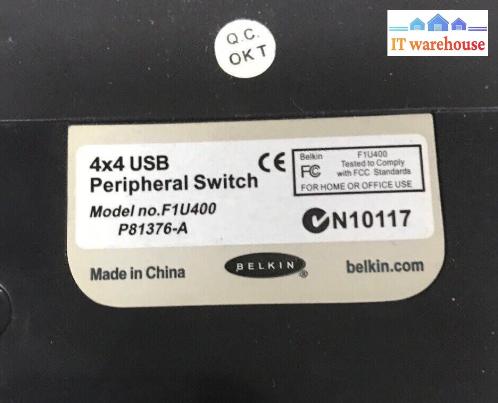 Belkin F1U400uk 4x4 USB Peripheral Switch
