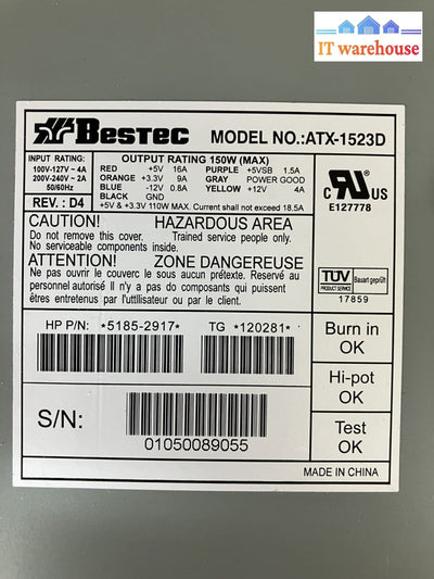 ~ Bestec ATX-1523D 150 Watt Power Supply