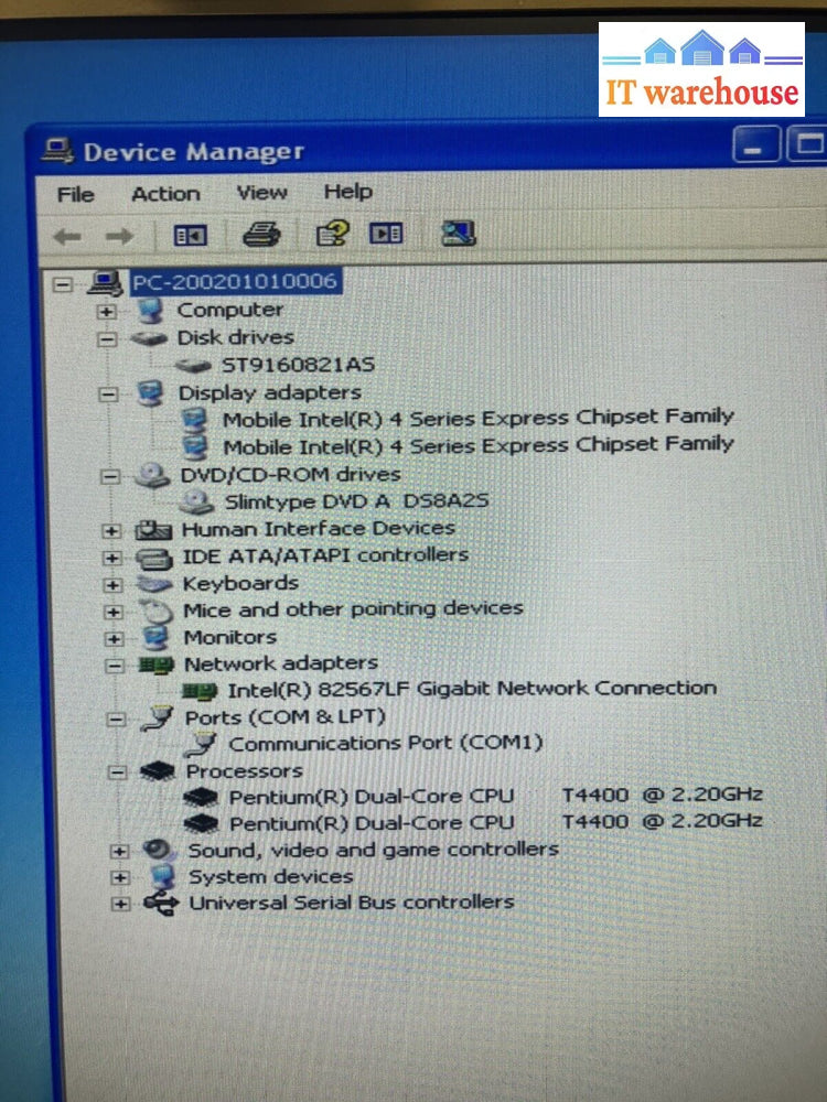 Black Mini Pc De45-Hg Intel T4400 3Gb Ram 160Gb Win Xp (Hdmi)~