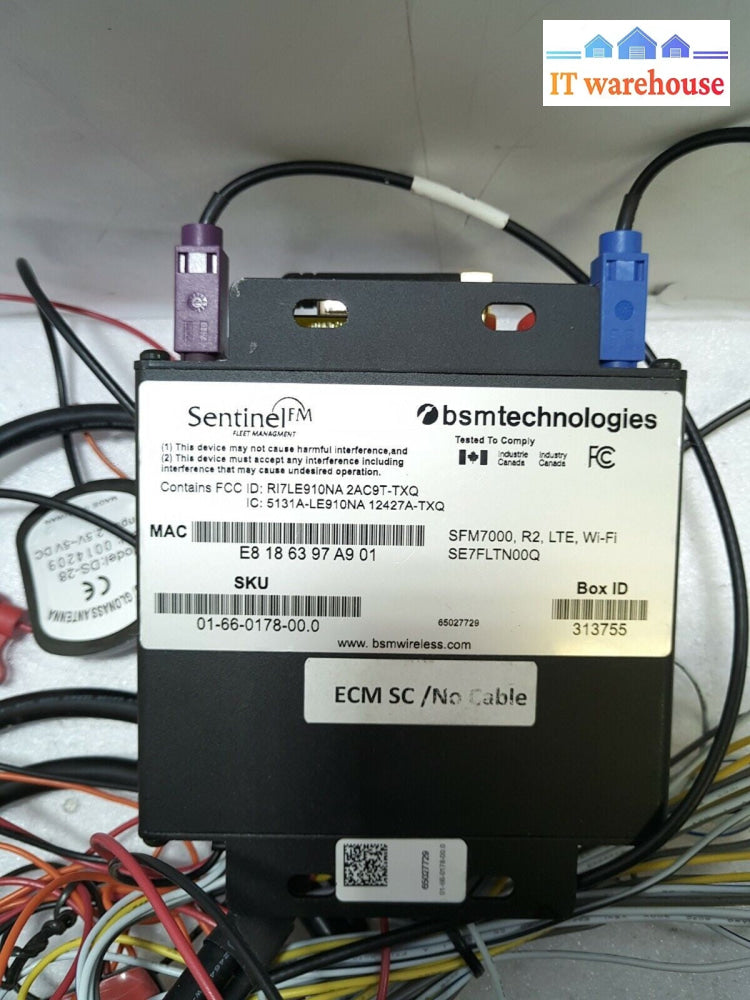 - BSM Wireless Sentinel 7000 Series SFM7000 GPS Fleet Tracking Module w/Cables
