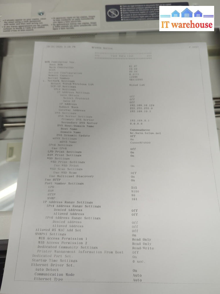 Canon ImageCLASS MF4890dw Laser Printer Scanner Copier Tested (10K PGs)