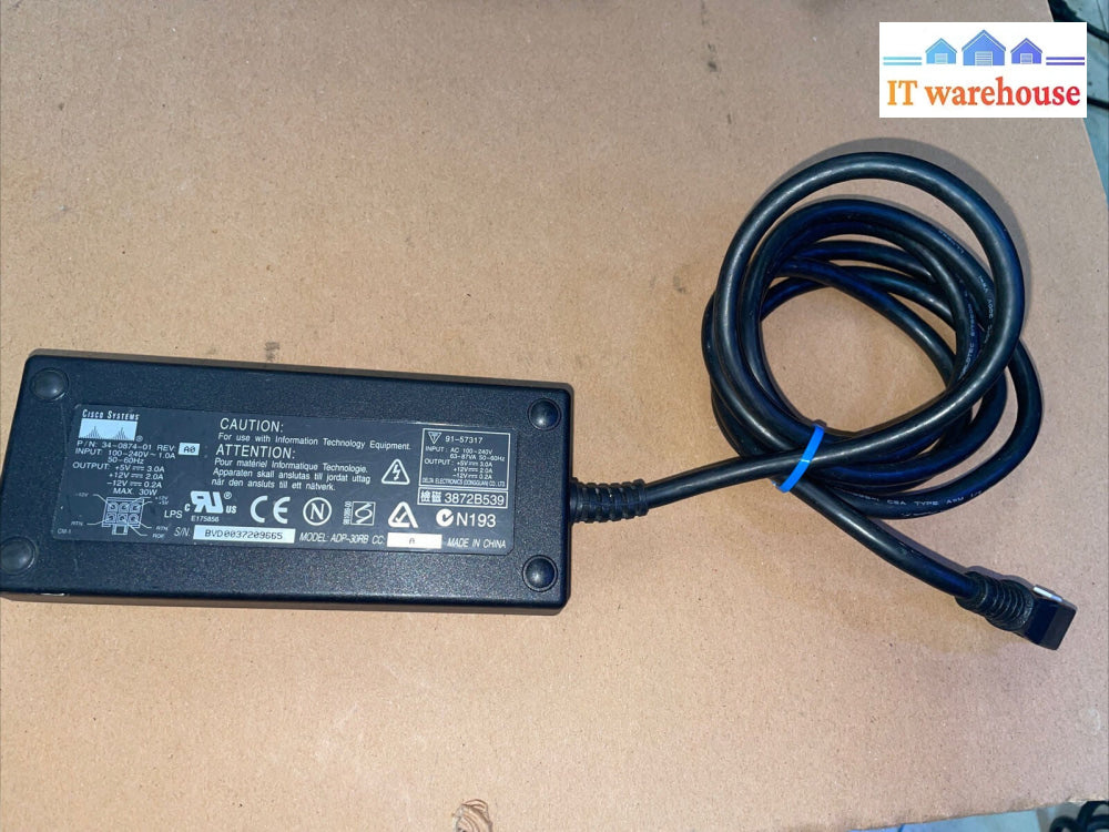 Cisco ADP-30RB 34-0874-01 AC Power Adapter 6-Pin Charger 30W 5V/12V 3A/2A