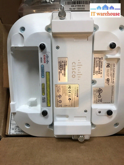 Cisco AIR-CAP3602i-A-K9 Aironet 3600 Wireless Access Point + Air RM3000M + mount
