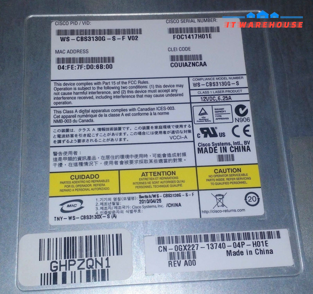 Cisco Catalyst 3130G WS-CBS3130G-S GX227 for Dell M1000e Blade