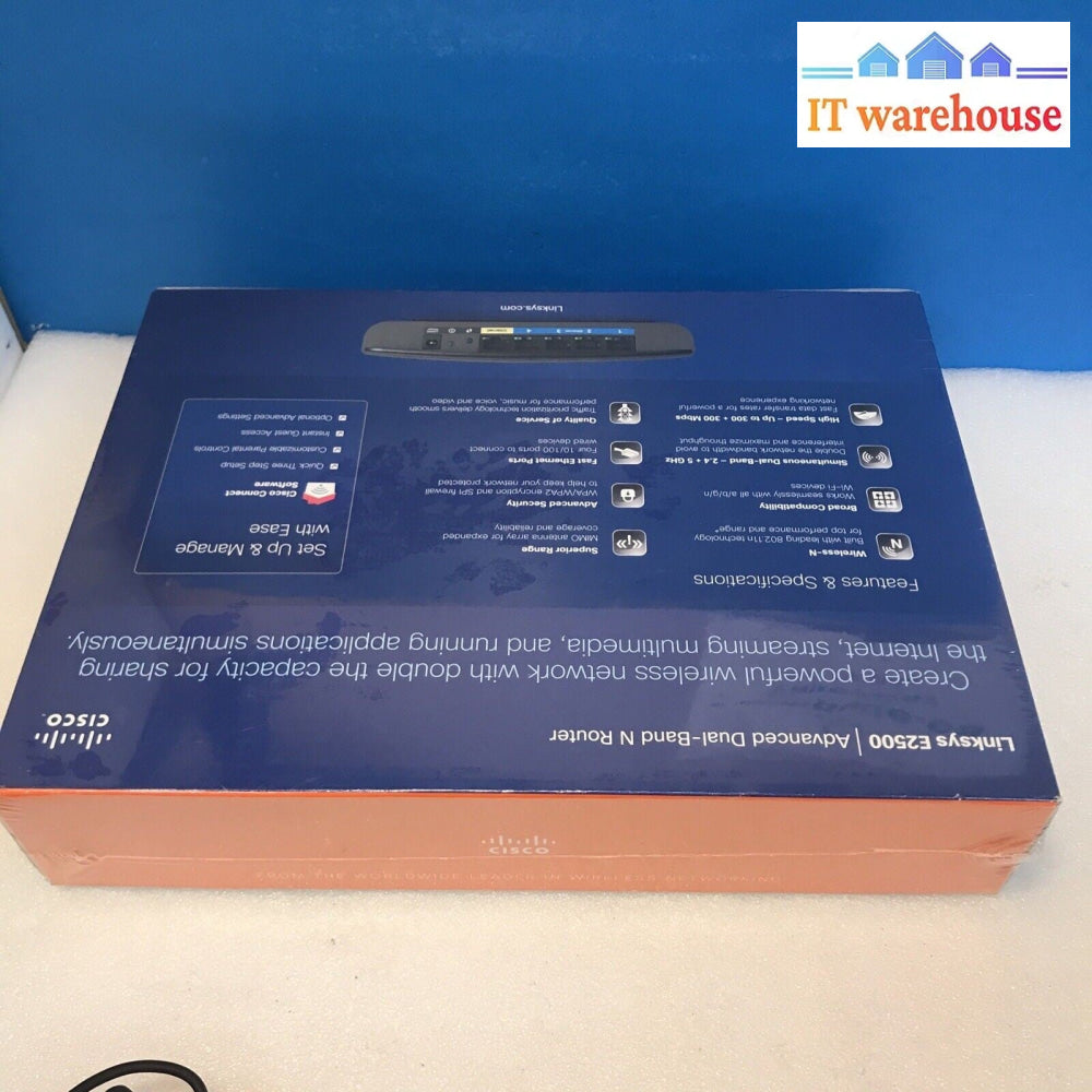 Cisco Linksys E2500 Advanced Dual Band N Wireless Router 2.4GHz + 5GHz