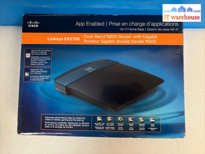 Cisco Linksys EA2700 Dual Band 4-Port Gigabit Wireless Router With Adapter ~