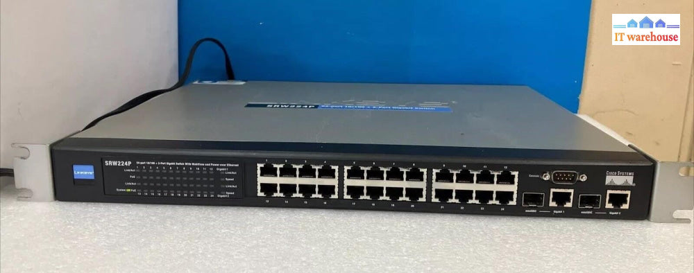 Cisco Linksys SRW224P 24-Port 10/100 Managed 2-Port Gigabit PoE Switch WebView ~