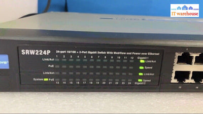 Cisco Linksys SRW224P 24-Port 10/100 Managed 2-Port Gigabit PoE Switch WebView ~