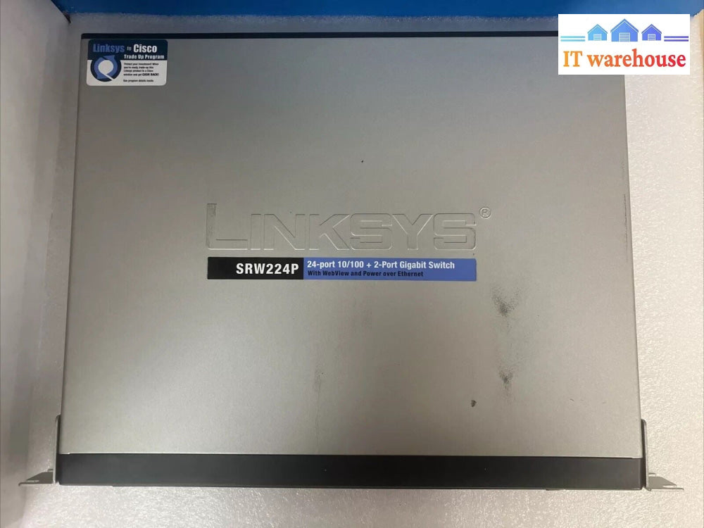 Cisco Linksys SRW224P 24-Port 10/100 Managed 2-Port Gigabit PoE Switch WebView ~