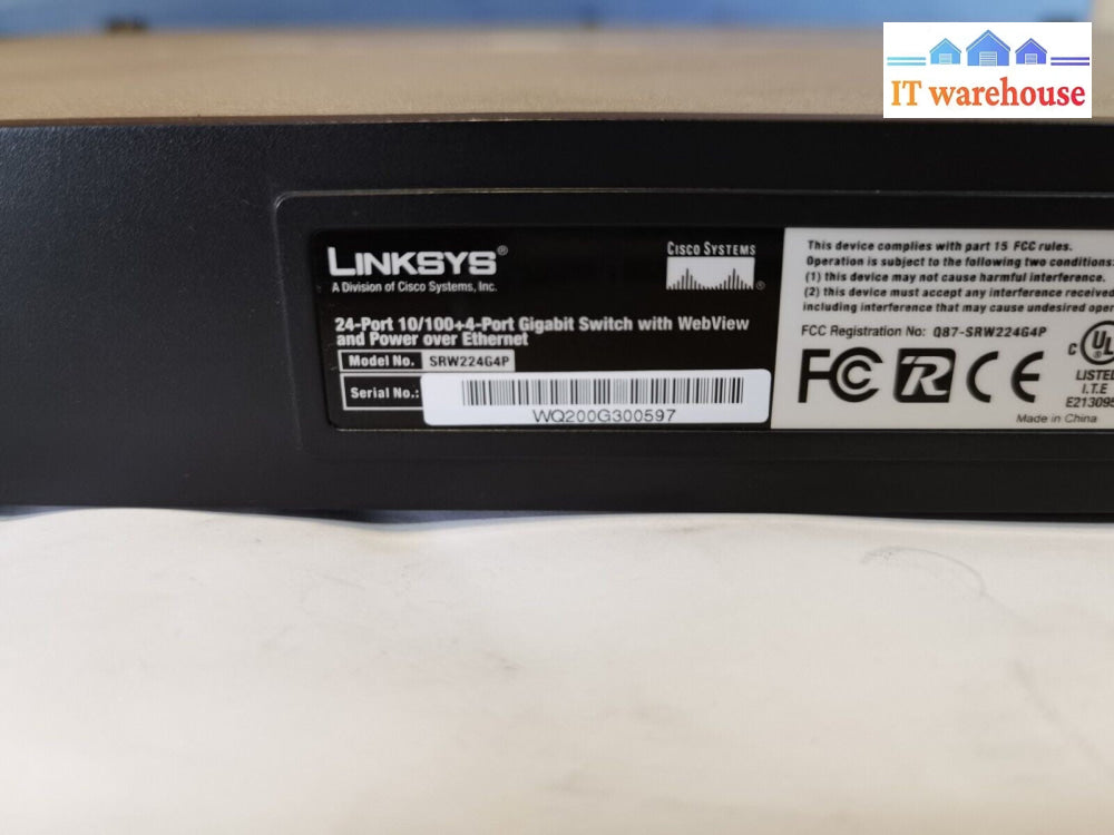 $ Cisco SF300-24P - SRW224G4P - 24 Port PoE Managed Switch (power on tested)