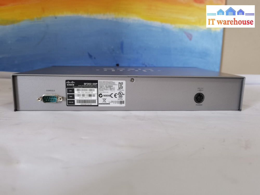 $ Cisco Sf302-08P Srw208P-K9 V02 8-Port 10/100 Poe Managed Switch *No Ac Adapter