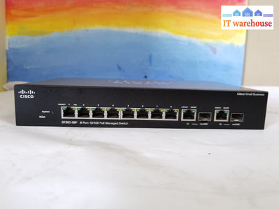 $ Cisco SF302-08P SRW208P-K9 V02 8-Port 10/100 POE Managed Switch *NO AC ADAPTER