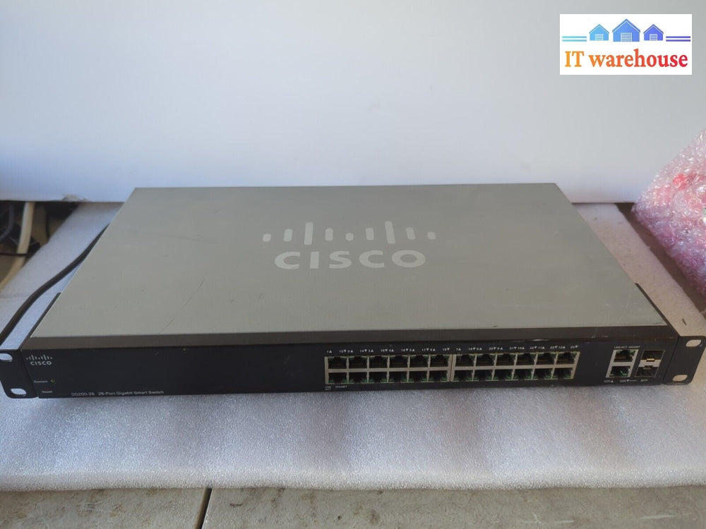 Cisco SG200-26 26-Port Gigabit Ethernet Switch With Ear Mount - Tested