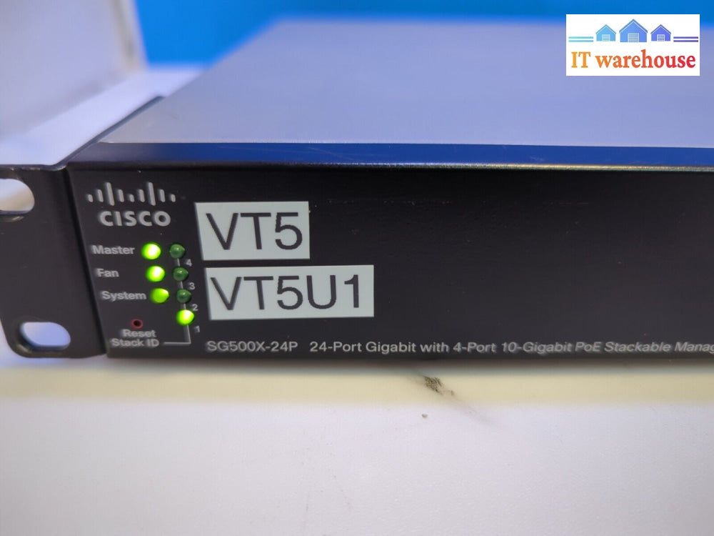 Cisco Sg500X-24P-K9 V02 24 Port Managed Poe Switch With Ear Mount -